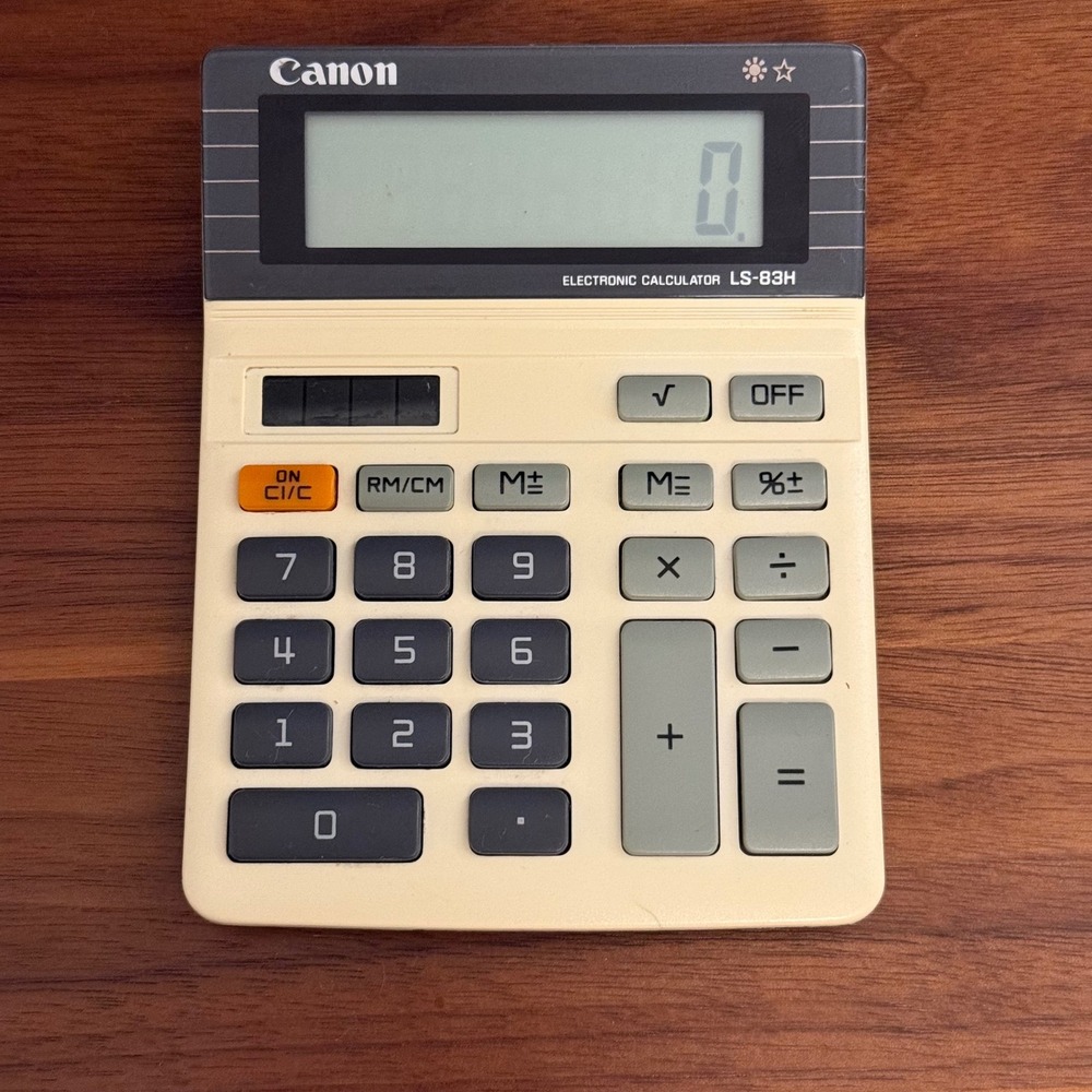 Canon LS-83H Electronic Desktop Calculator Solar Battery Office Calculator-Works